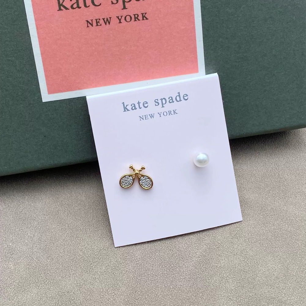 kate spade Pearl CZ Asymmetric Earrings